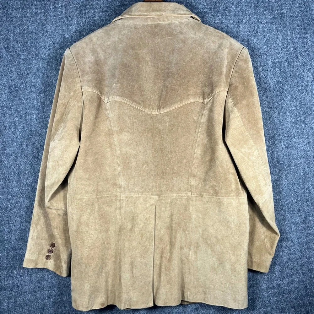 Scully Western‎ Blazer Mens 40 Tan Suede Leather Embroidered Sport Coat Jacket